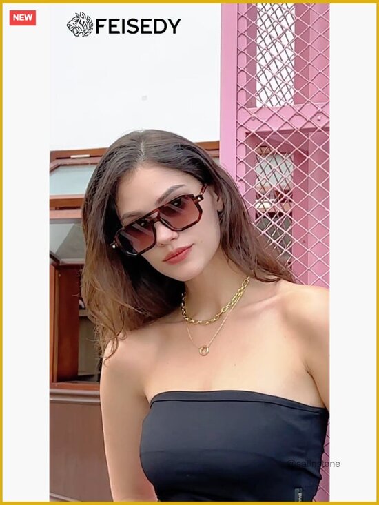 Retro 70s Square Aviator Sunglasses UV400 Protection Double Bridge Plastic Frame main image 7